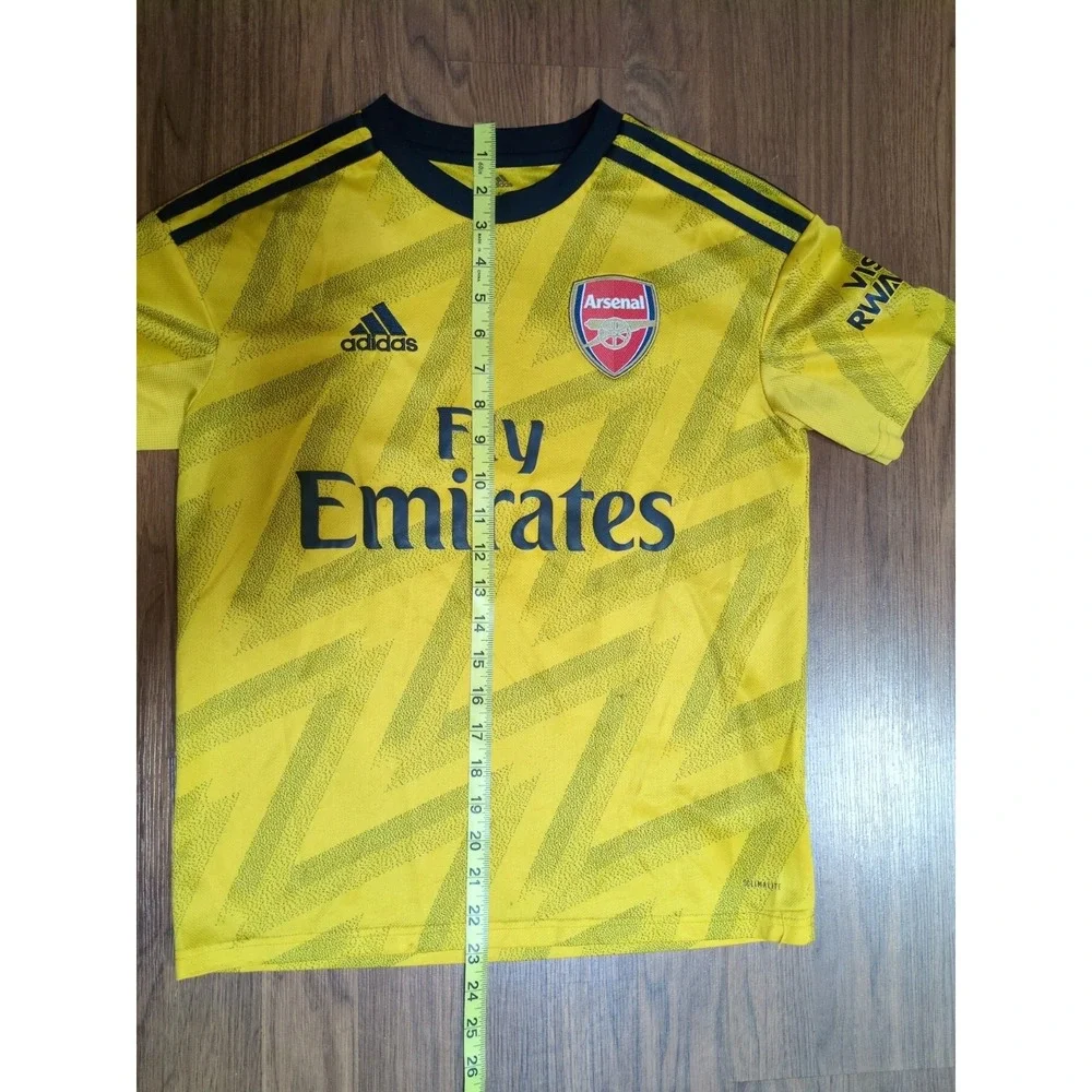 Arsenal Youth Large Premier League Soccer Jersey Adidas Fly Emirates Yellow
